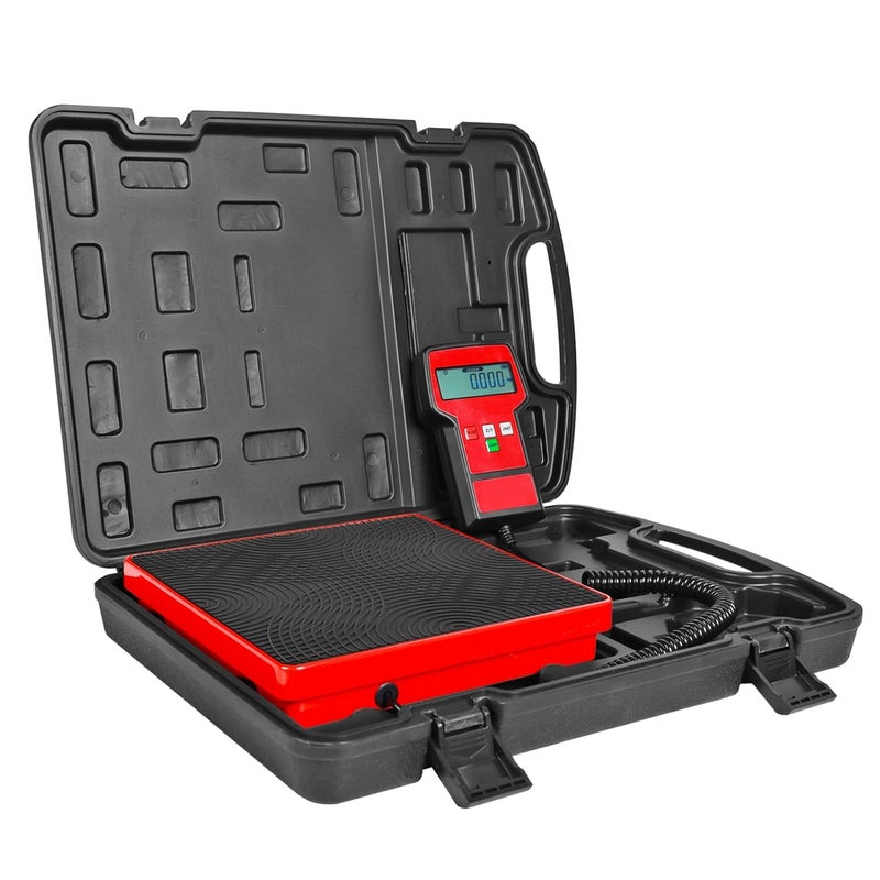 Yellow Jacket Refrigerant Scale 220 LBS with Portable Case High Precision HVAC Freon Scale Electronic Refrigerant Charging Weight Scale for Recovery Tanks - Image 1